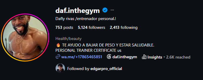Perfil de Instagram de @daf.inthegym
